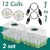 LED Grow Light Seedling Starter Tray Kit with Transparent Cover Indoor Garden Greenhouse Flower Plants Nursery Germination Box