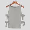 INCERUN Men Sleeveless Side Cutout Stretch Fitted Tank Tops