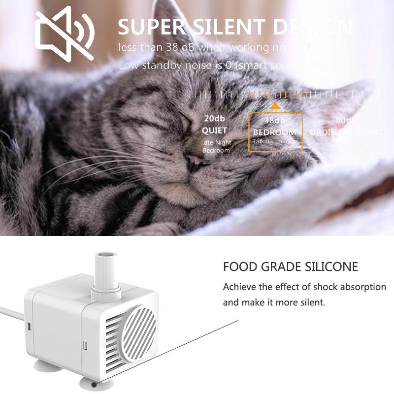 JN 203 Water Pump Cats Dog Drinking Fountain Bowl Brushless Submersible Pump Auto Drinker Accessories For Npet Cat Drink Pump