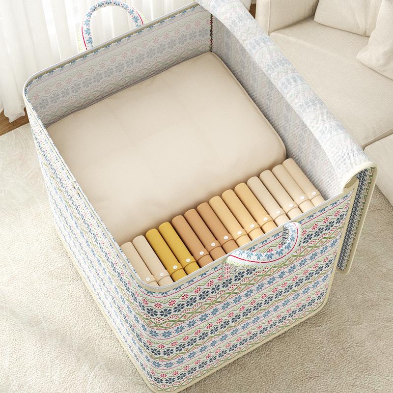 Bohemian Style Foldable Non-Woven Clothes Organizer: Large Capacity, Waterproof, Dustproof Storage Bag