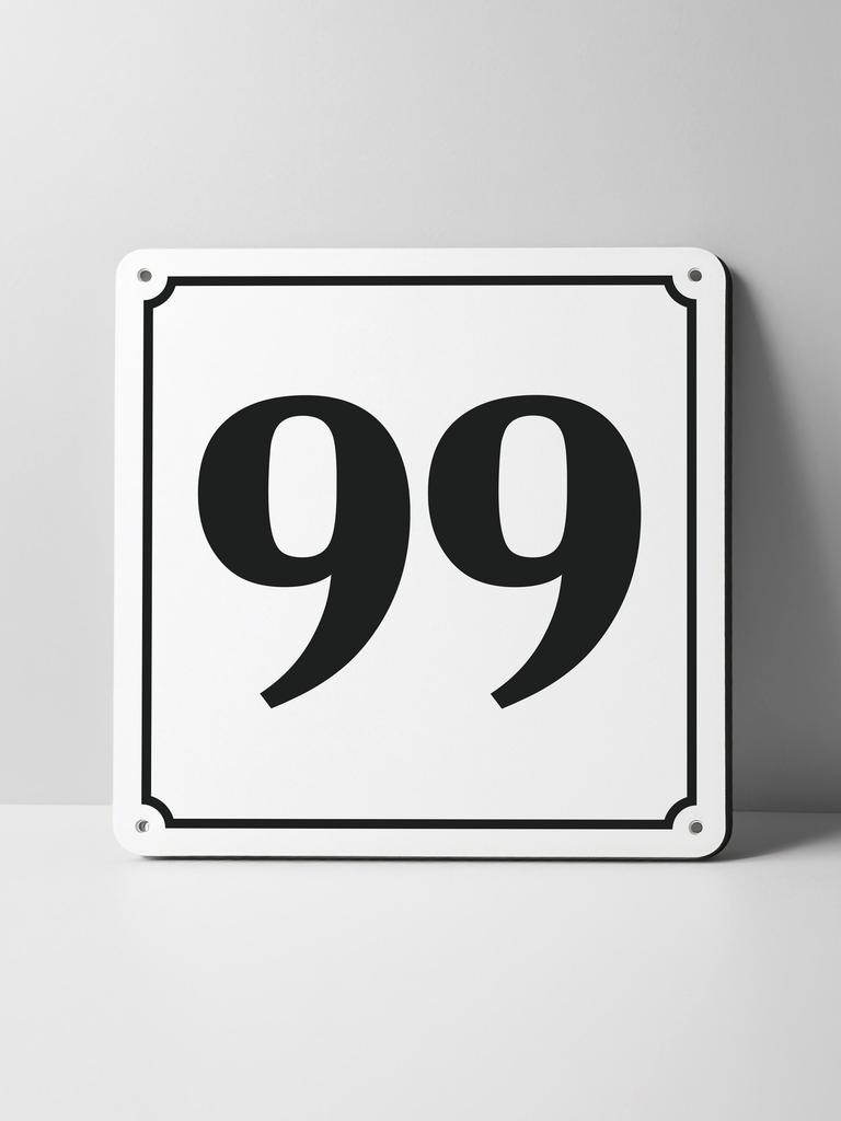 Metal Sign Black House Number On White Background Outdoor Wall Art Decor
