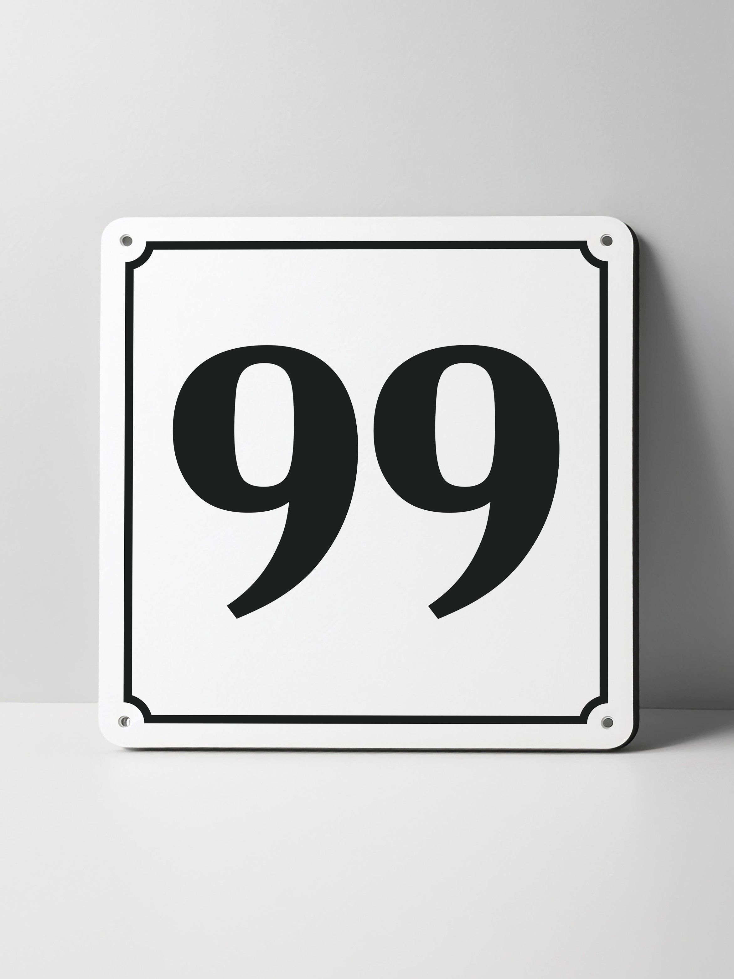 

Metal Sign Black House Number on White Background Outdoor Wall Art Decor