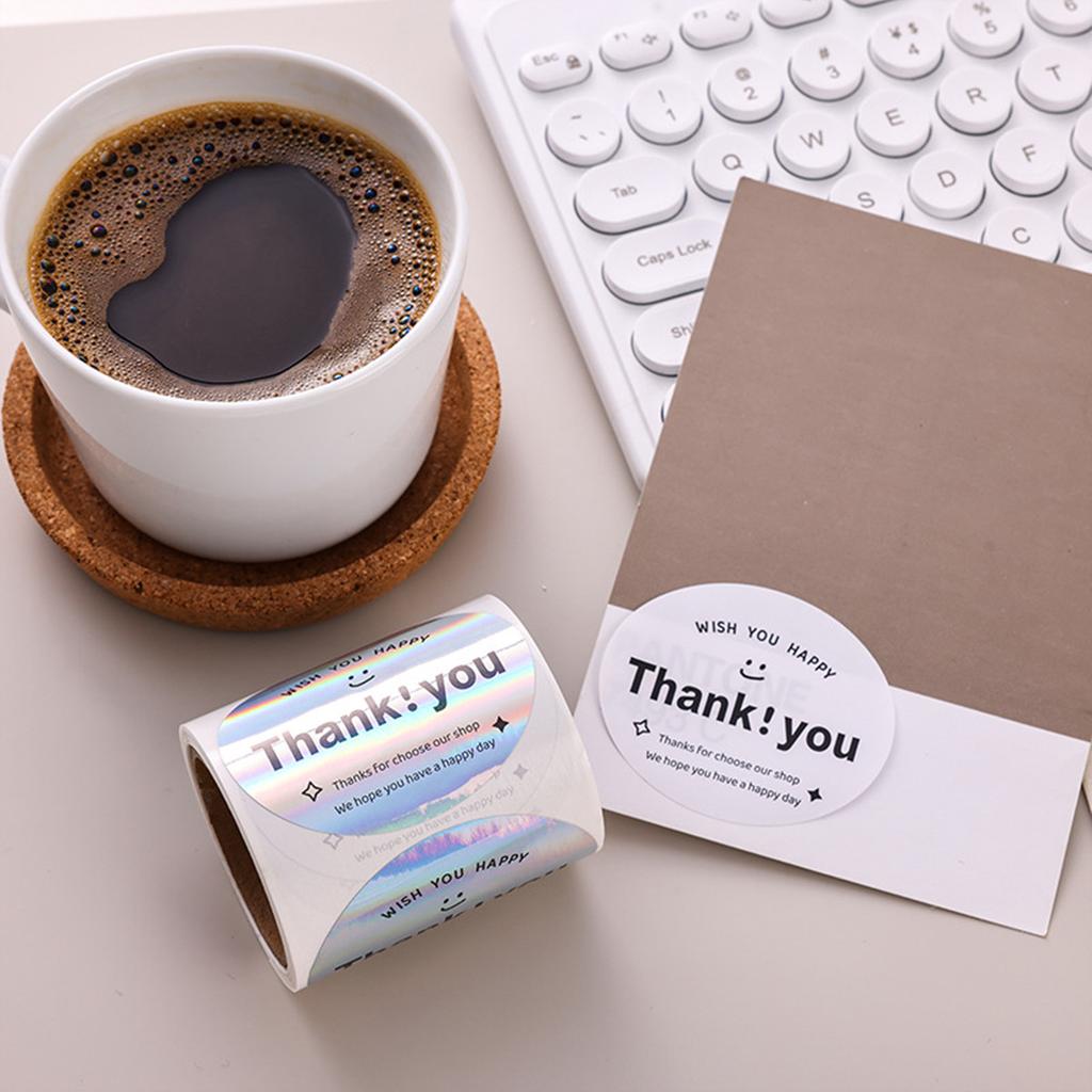 120 Stickersroll Thank You Stickers Cake Bakery Baking Decoration Self-Adhesive Labels Gift Packaging Sealing Stickers