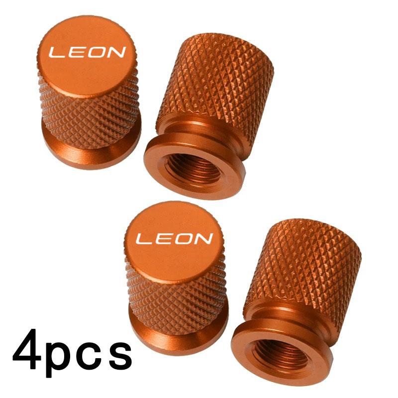 Car Wheel Tire Valve Caps Tyre Stem Covers Airdust Waterproof For Seat Leon Fr 1m MK1 MK2 MK3 Car Decor Airdust Waterproof 4Pcs