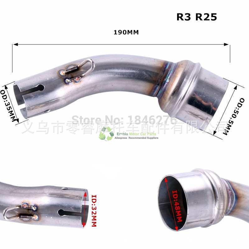 Modification du tube d'échappement intermédiaire pour Kawasaki Z250/Z300/Ninja 250/300