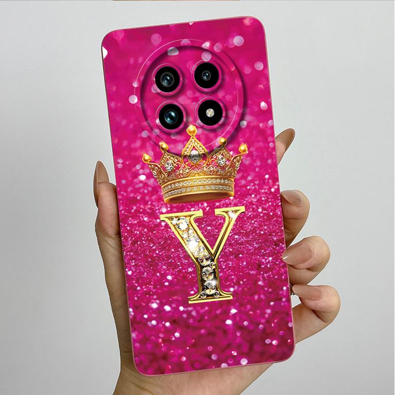 Liquid Silicone Crown Letter Phone Case For Realme 13 Pro Plus 13Pro 13ProPlus 5G Shockproof Camera Lens Protect Soft Back Cover