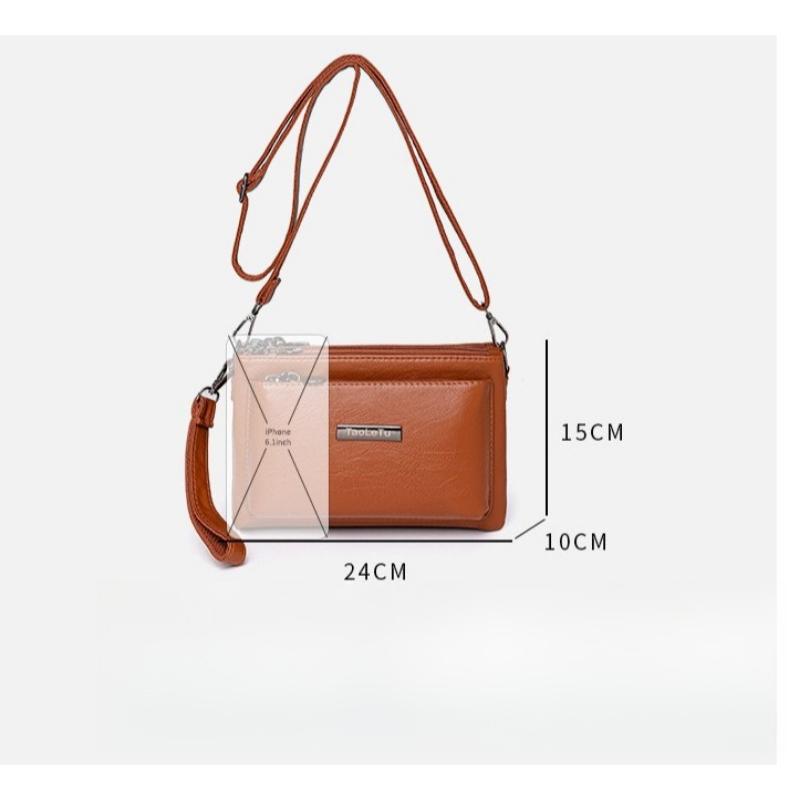 Niche Texture Shoulder Bag Women's 2025 New Fashion Multi-compartment Women's Change Bag Soft Leather Hand Carry Messenger Bag