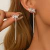 Diamond Studded Star Tassel Line Earrings with Light Luxury, High-end Feel, Fashionable Temperament, Earrings for Women