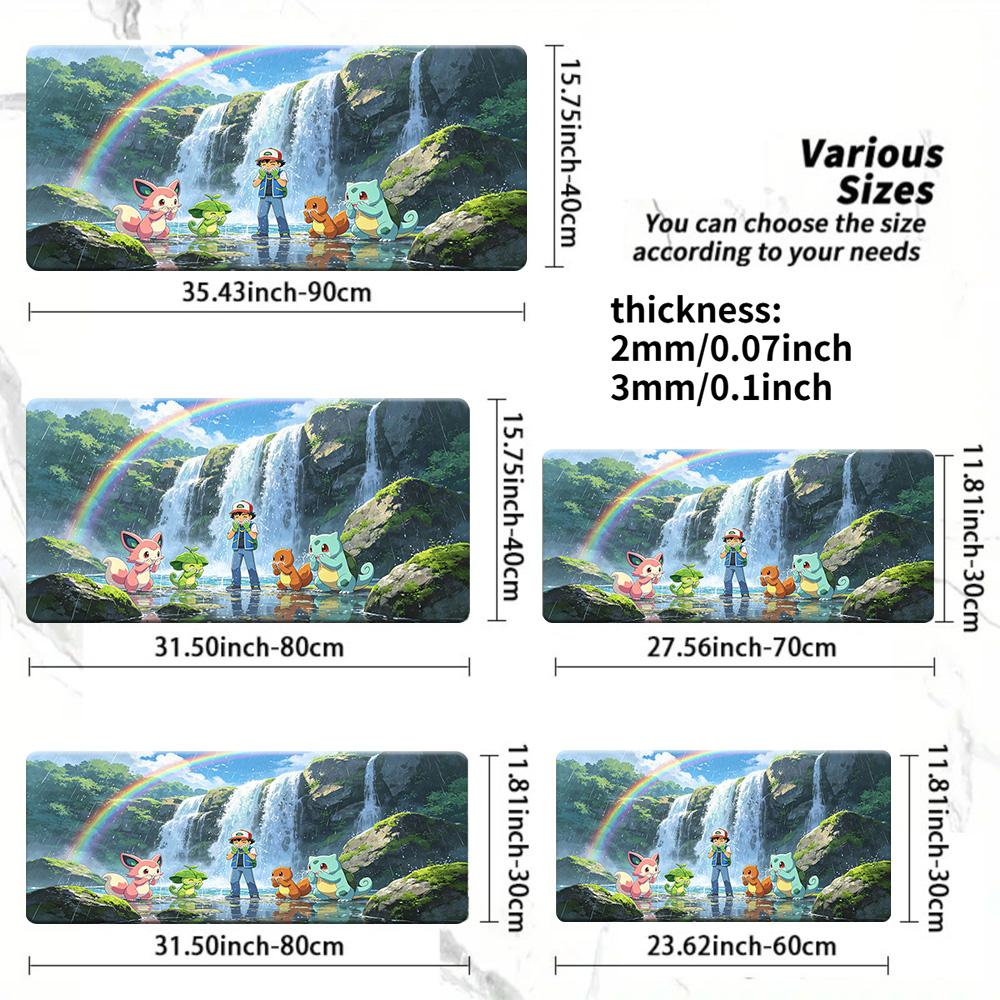 Pokemon All Characters Large Desk Mat NonSlip Washable Gaming Mouse Pad 30x80x0.2cm