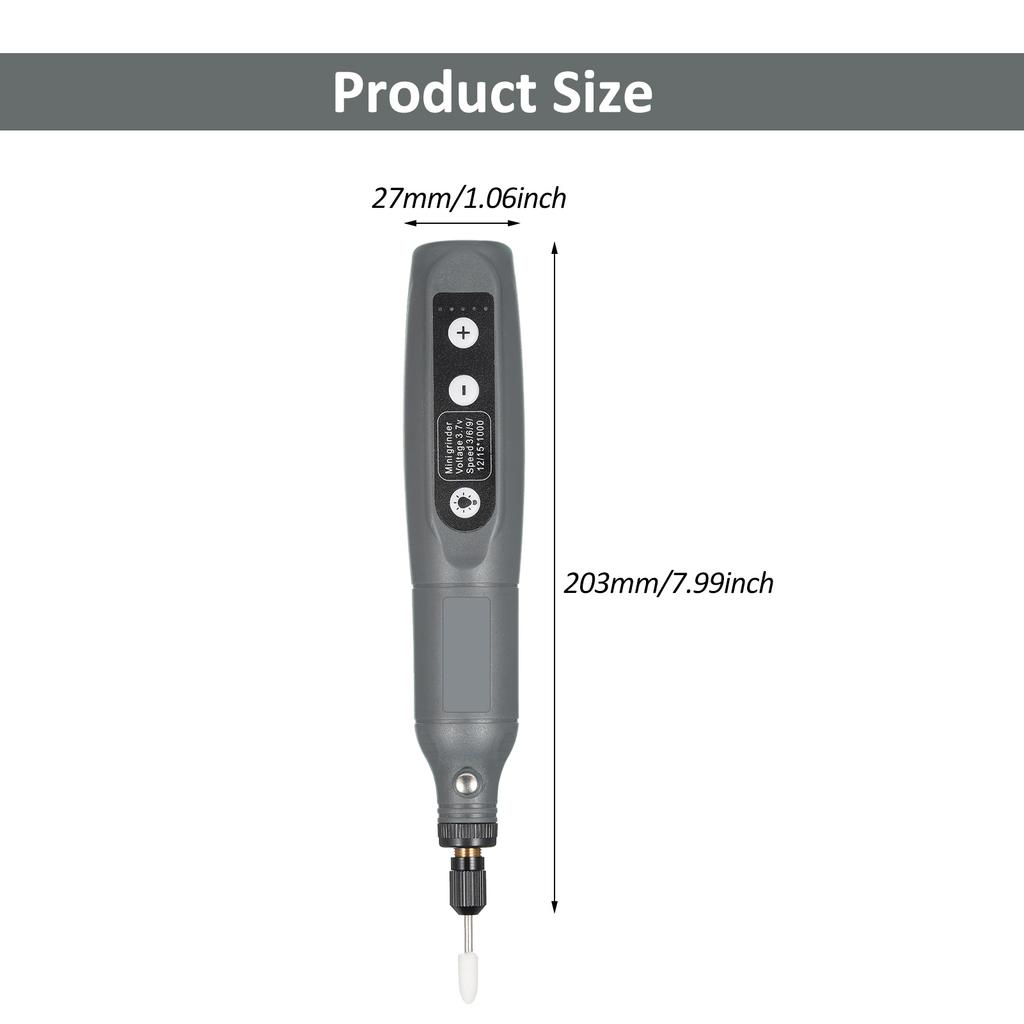 Cordless Rotary Tool 3.7V Li-Ion Power 5 Variable Speed USB Charging Multi-Purpose for Light-Duty
