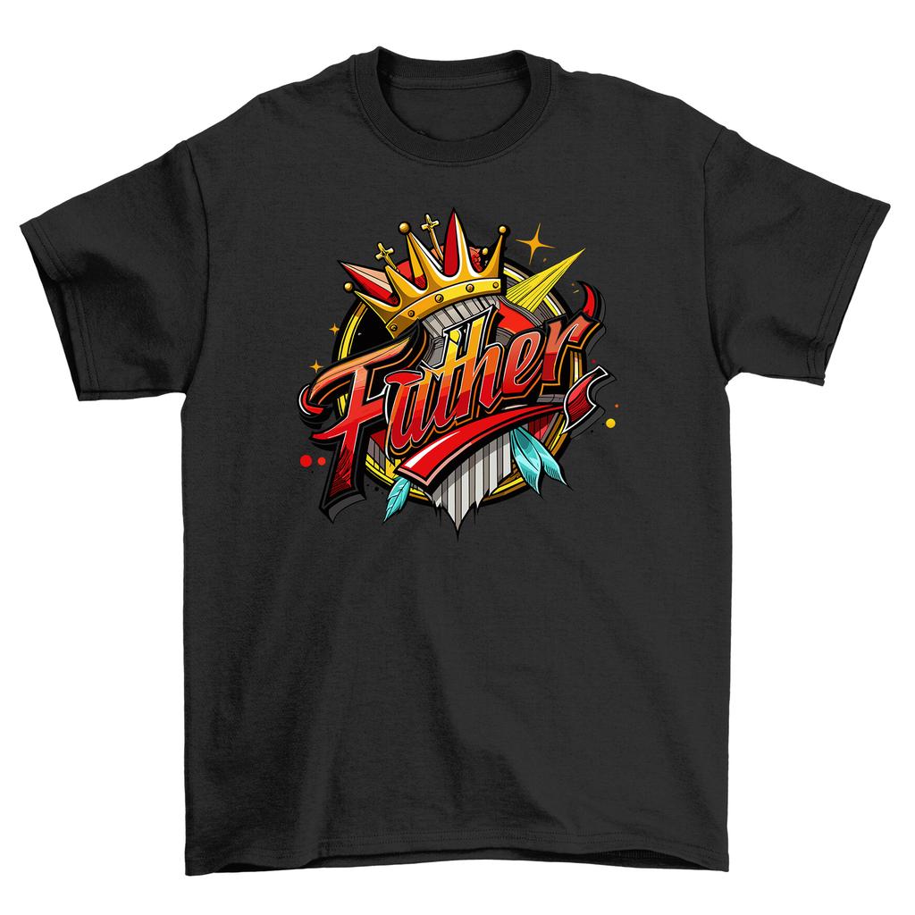 King Father Crowned Dad Funny T-Shirt Mens Womens Tees Top - Rule the Dad Jokes Kingdom! Royal 100% C