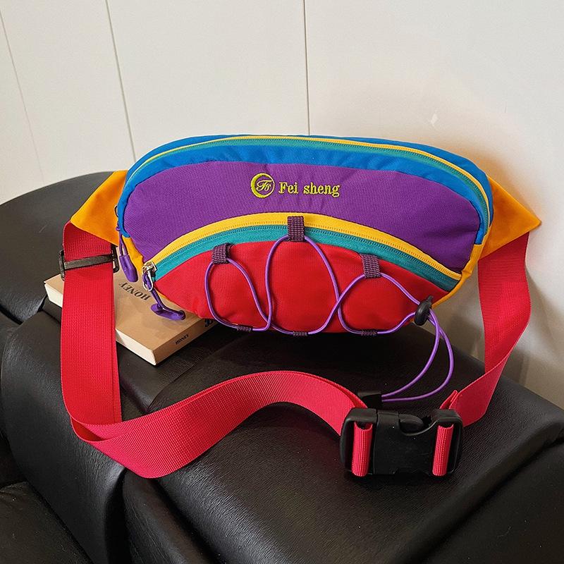 Women's Color Block Crossbody Chest Bag - Lightweight, Trendy for Outdoors & Cycling