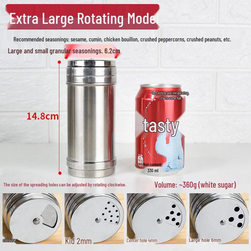 ZISIZ Stainless Steel BBQ Seasoning Shaker