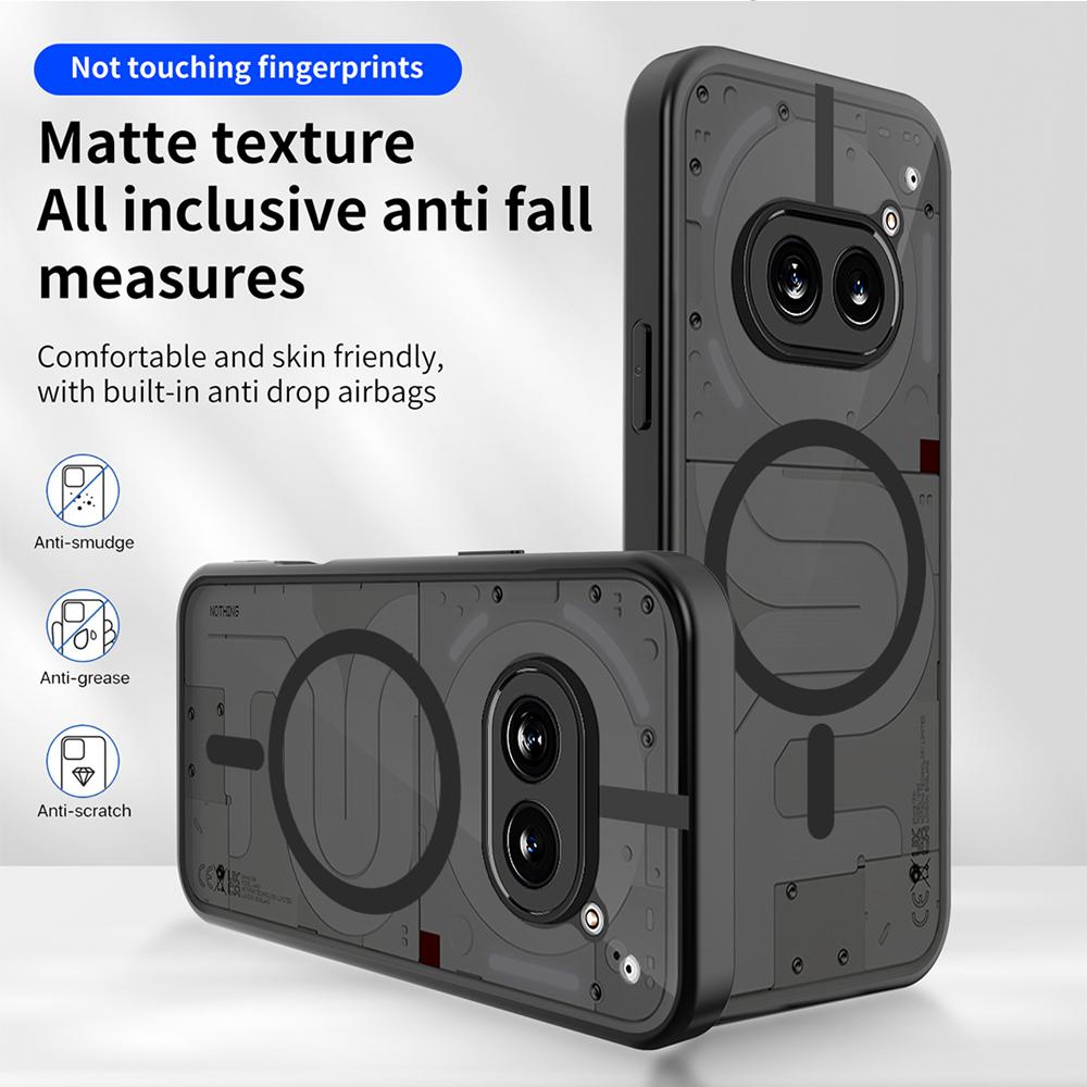 KEYSION Magnetic Phone Case for Nothing Phone 2A Plus Silicone+PC Matte Translucent Shockproof Back Cover for Nothing Phone 2A