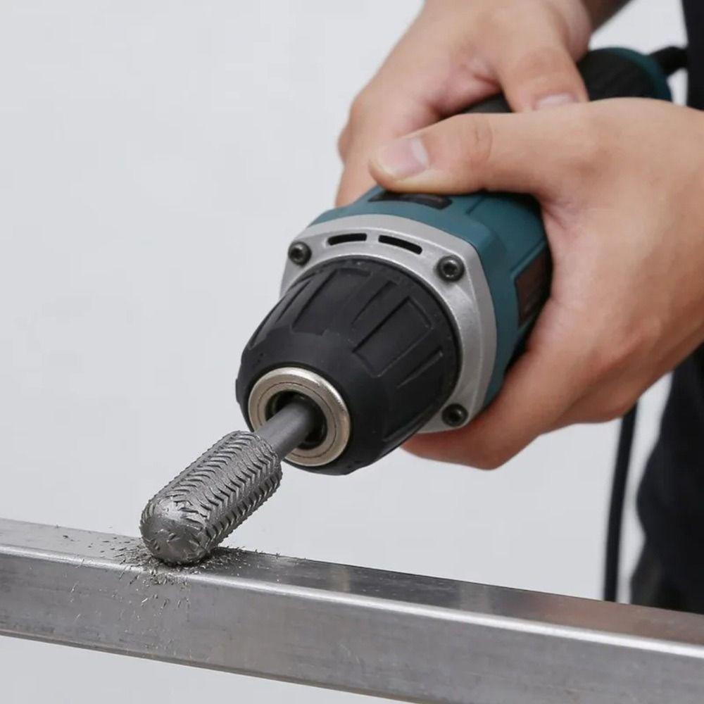 5Pcs/Set 1/4inch Hex Shank Rotary Rasp File Engraving Drill Bits Carving Sanding Grooving