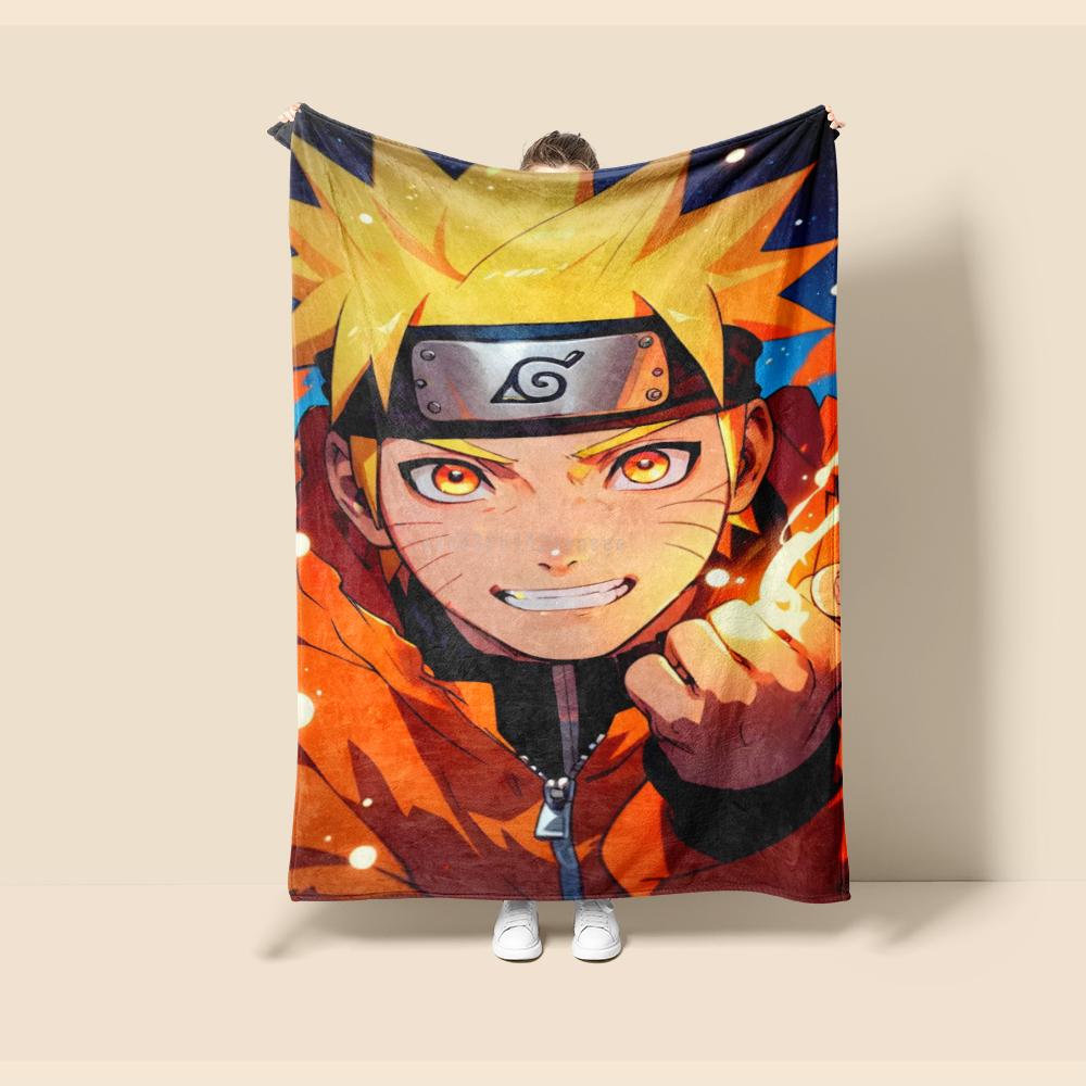 Flannel Blanket Naruto Cartoon Super Soft Blankt for Travel Couch Sofa Picnic Bed Flannel Blanket Birthday Gift