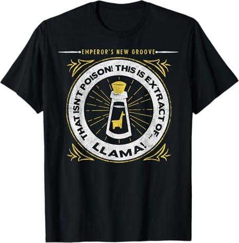 Emperors New Groove Extract Of Llama Logo Black TShirt S