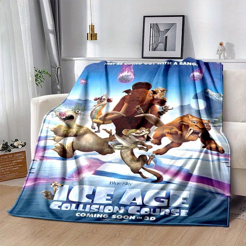 

1pc, Unwrap Adventure with Ice Age Blanket, Soft Flannel Blanket for Bedroom, Living Room, Travel, Camping 80x120cm
