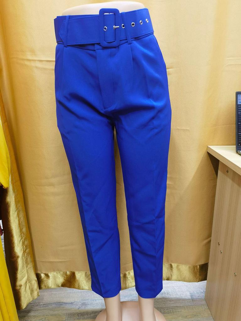 European & American Slim-Fit Straight-Leg Nine-Point Pants with Elastic Waistband