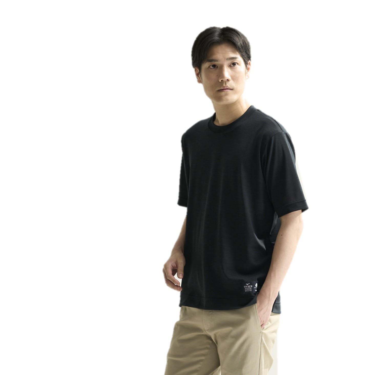 

Mizuno Merino Wool 365 Crew Short Durable Temperature and Humidity Size S T-Shirt, Neck, U-Neck, Sleeve, Unisex, Quick-Drying, Deodorizing, Control, чёрный