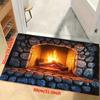 Cozy Rustic Fireplace Rug Mat Hearth Decor Area Rug Farmhouse Mantel Flame Accent Christmas Gift for Living Room