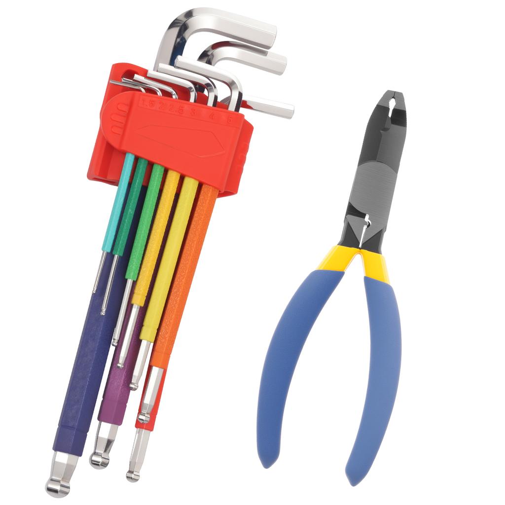 9Pcs Hex Key Set 1.5-10 mm Hexagon Spanner Multi Angle Hex Key Wrench Allen Wrenches Set for Furniture Bicycle Repair Hand Tools