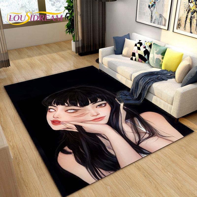 Junji Ito Tomie Kawakami Ghost  Area Rug Large,Carpet Rug for Living Room Bedroom Sofa Doormat Decoration,Kid Non-slip Floor Mat