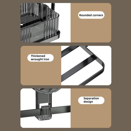 Bathroom Storage Shelf with Suction Cup Strong Load-bearing Hook Design Easy To Install Storage Rack Shower Caddy