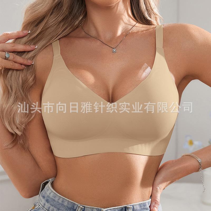 Damen Jelly-Streifen kabelloser BH, Komfort nahtlos Nacktes Gefühl Unsichtbare Dessous