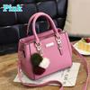Genți de mână de damă la modă, cu pompon, din piele PU, tip tote, cu mâner superior, geantă crossbody, geantă de umăr