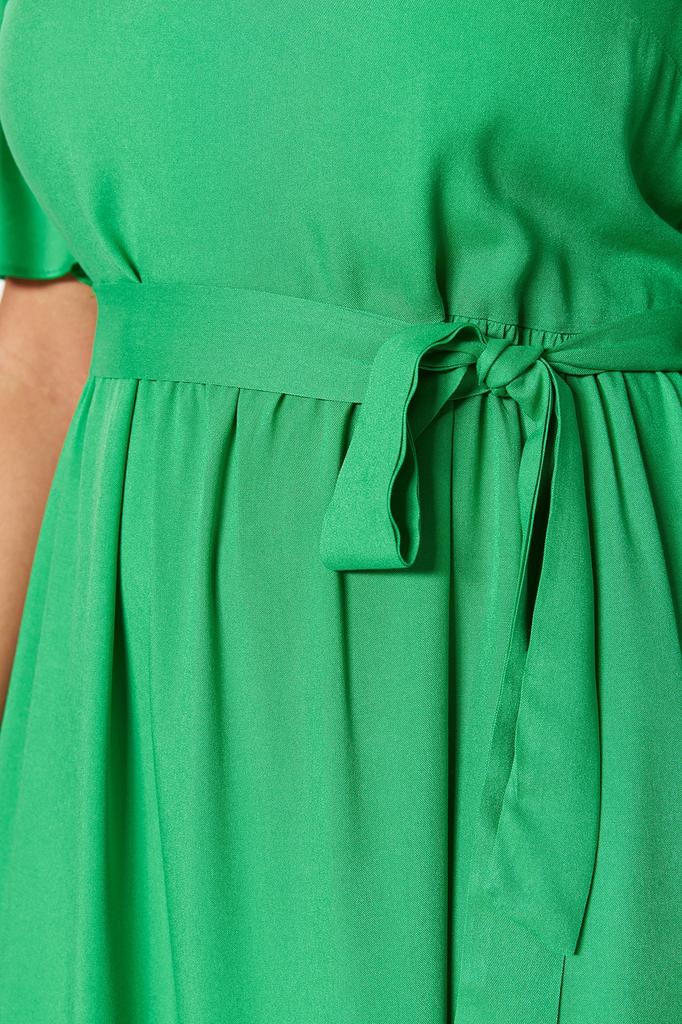 Modisches, lässiges, kurzärmliges Midi-Braun-A-Linien-Webkleid für Damen