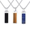 Casual Lapis Lazuli Pendant Trendy Stainless Steel Necklace Fashion Tiger Eye Stone Necklace  Men