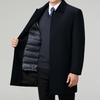 Brand Men's Mid-length Down Jacket Lapel Casual Business Winter Trench Coat