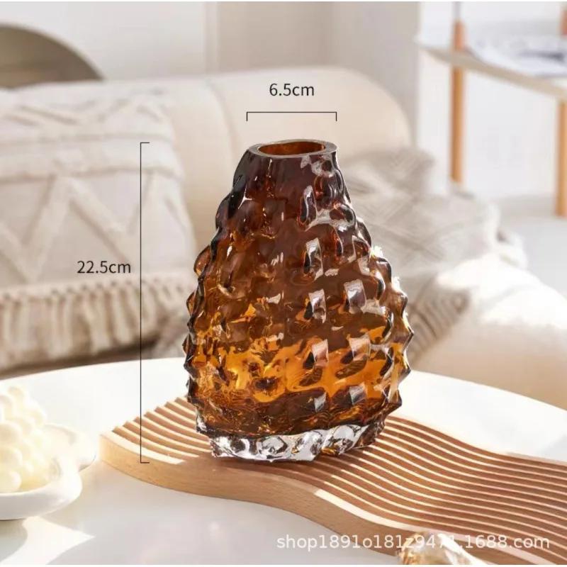 Creative Glass Vase Thorn Geometric Transparent Flower Vase Cactus Shape Terrarium Hydroponic Accessories Home Decoration