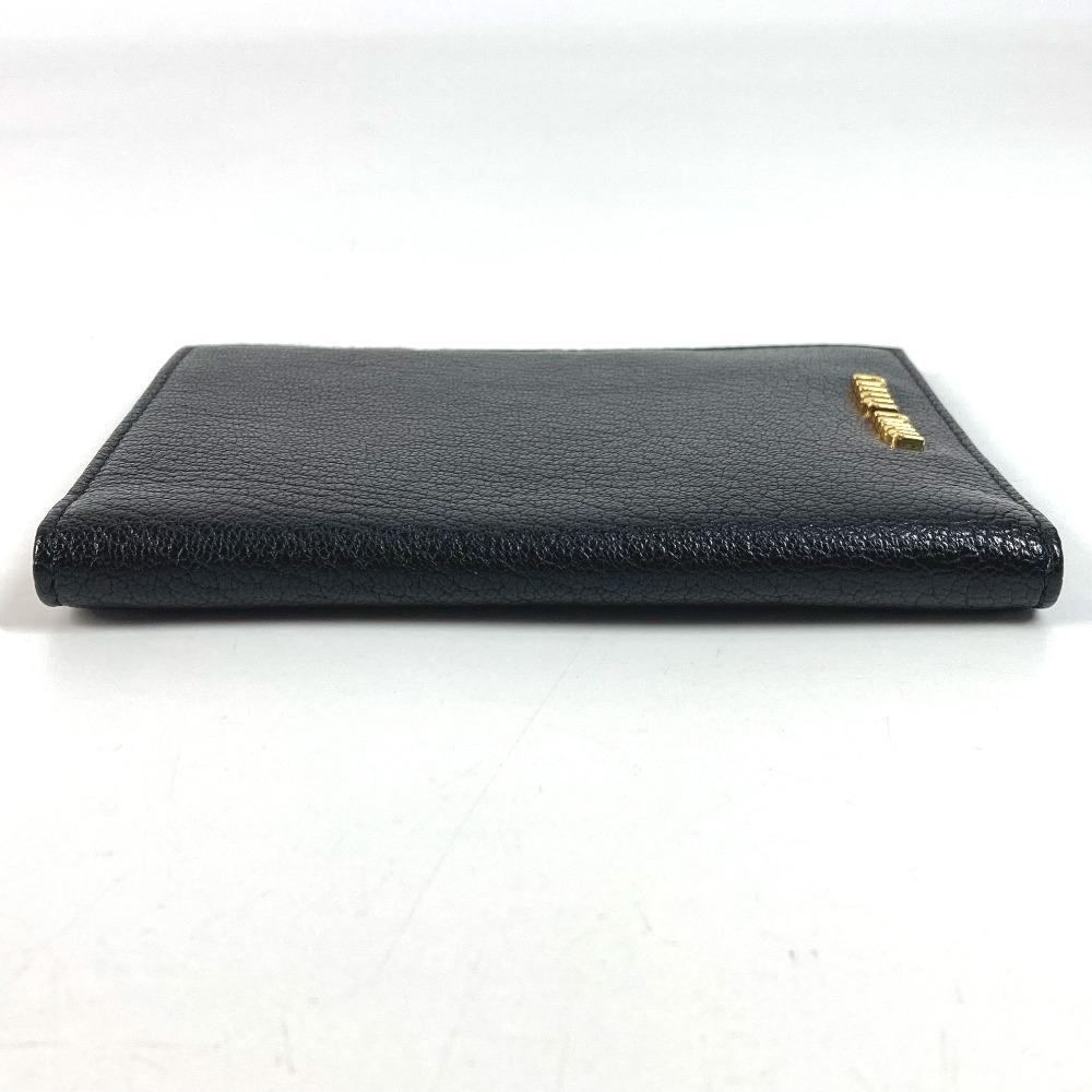 MIUMIU 5MD001 Business Card Holder Pass Case logo Bifold Stationery Card Case