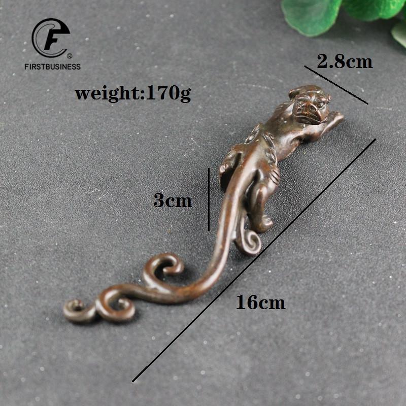 Antique Copper Dragon Beast Statue Pen Holder Desk Ornament Home Decoration Craft Accessories Retro Brass Zodiac Animal Figurine