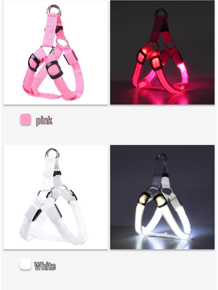 

LED Luminous Dog Harness for Medium & Large Dogs - Night Glow Pet Safety Light Small