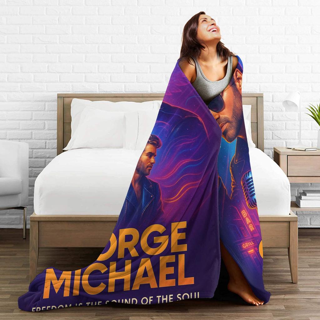 George Michael Fan Poster Blanket Quality Warm Soft Throw Blanket Winter Boy Girl Bedroom Funny Bedspread