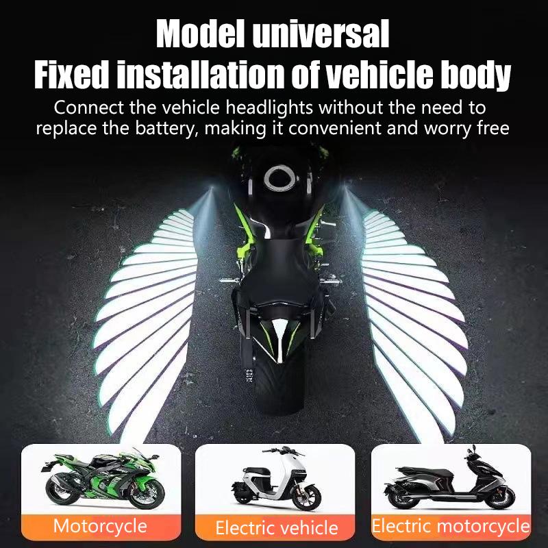 2 Stück Antikollisions-Laserlicht Motorrad Engelsflügel LED Projektionslicht Elektroauto Straßenmodifikation Willkommensdekoration
