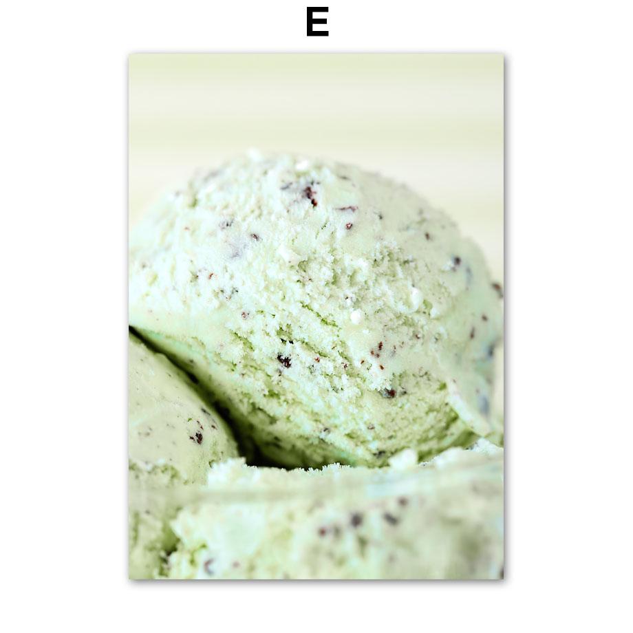 Grüne Eiswaffel Kuchen Zitat Poster und Drucke Wandkunst Leinwandmalerei Bilder für Getränkeladen Hotel Restaurant Raumdekoration