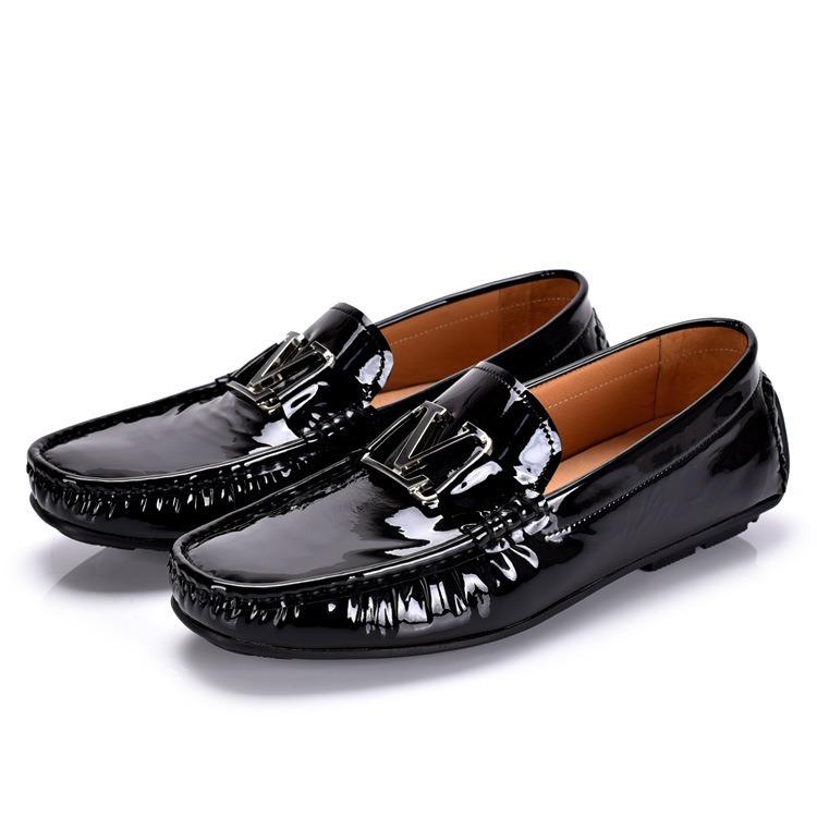 European Station Leather Patent Leather Casual Versatile Men'S Doudou Shoes Driver Driving Foot Gloves Trend Breathable Loafers Men'S Shoes