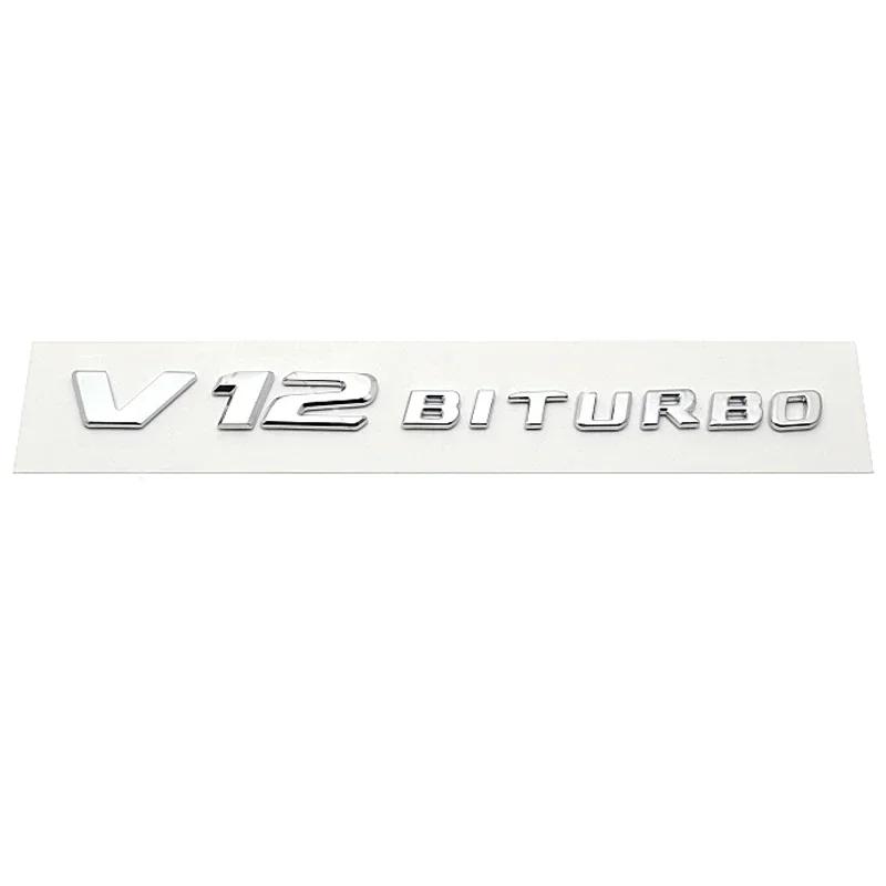 ABS V12 BITURBO Badge 2017-2021 Car Fender Trunk Emblem Sticker for Mercedes Benz W204 W205 W210 W212 W213 C E Class GLK ML GLC