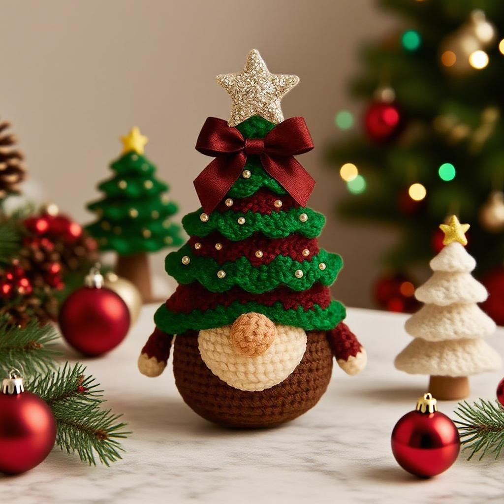 DIY Crochet Christmas Tree Kit Handmade Holiday Decoration Set