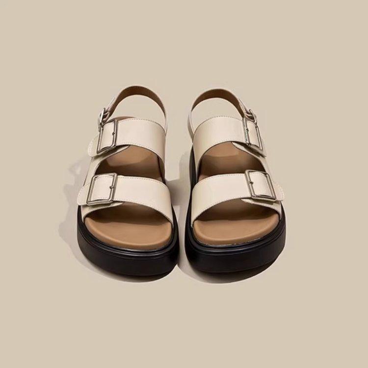 Roman sandals women's summer 2025 new Internet celebrity explosion super fire fashion wear thick-soled flat beach shoes