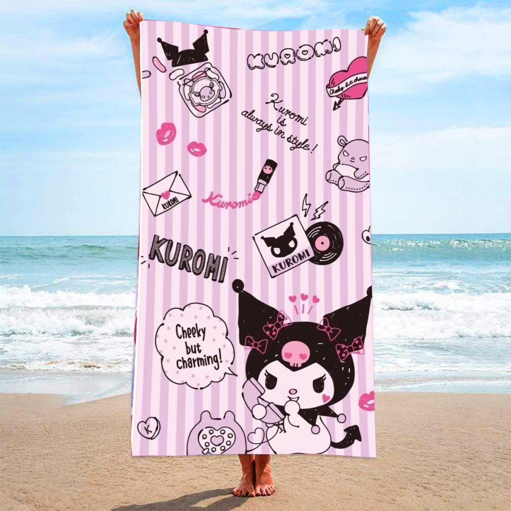 Seaside Children'S Cartoon Beach Towel Quick-Drying Microfiber Absorbent Square Bath Towel, Printable