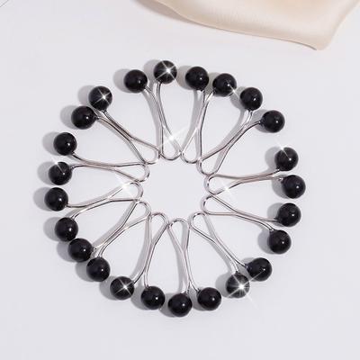 12 Stück Kopftuch Schal Schalclip Set mit Kunstperlen Schlichter Stil Brosche Set für Damen Rutschfeste Brosche/ Hijab-Clips