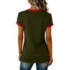 Damen Lässiger V-Ausschnitt Kurzarm Pullover Bedrucktes T-Shirt Top
