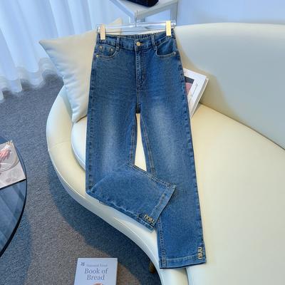 DIMANAF 2024 Pantaloni jeans da donna taglie forti Denim Matita femminile Pantaloni elasticizzati di base blu a vita alta Pantaloni nuovi alla moda oversize