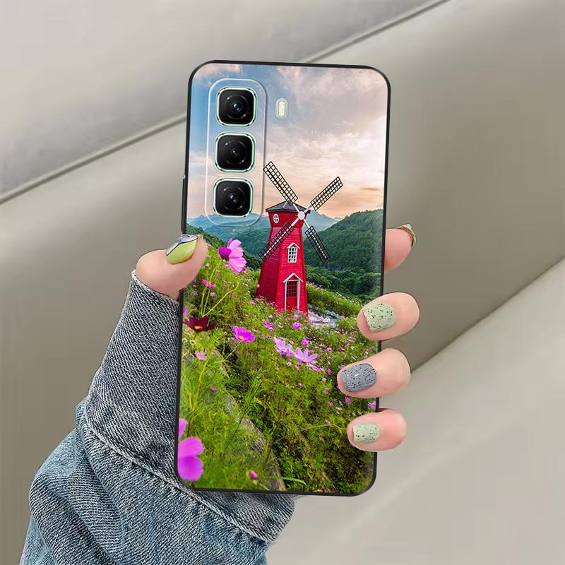 For Infinix Hot 50 5G Phone Case Heart Flower Soft Liquid Silicon Cover For Infinix Hot 50 Pro Plus Cases hot50 Protection Shell