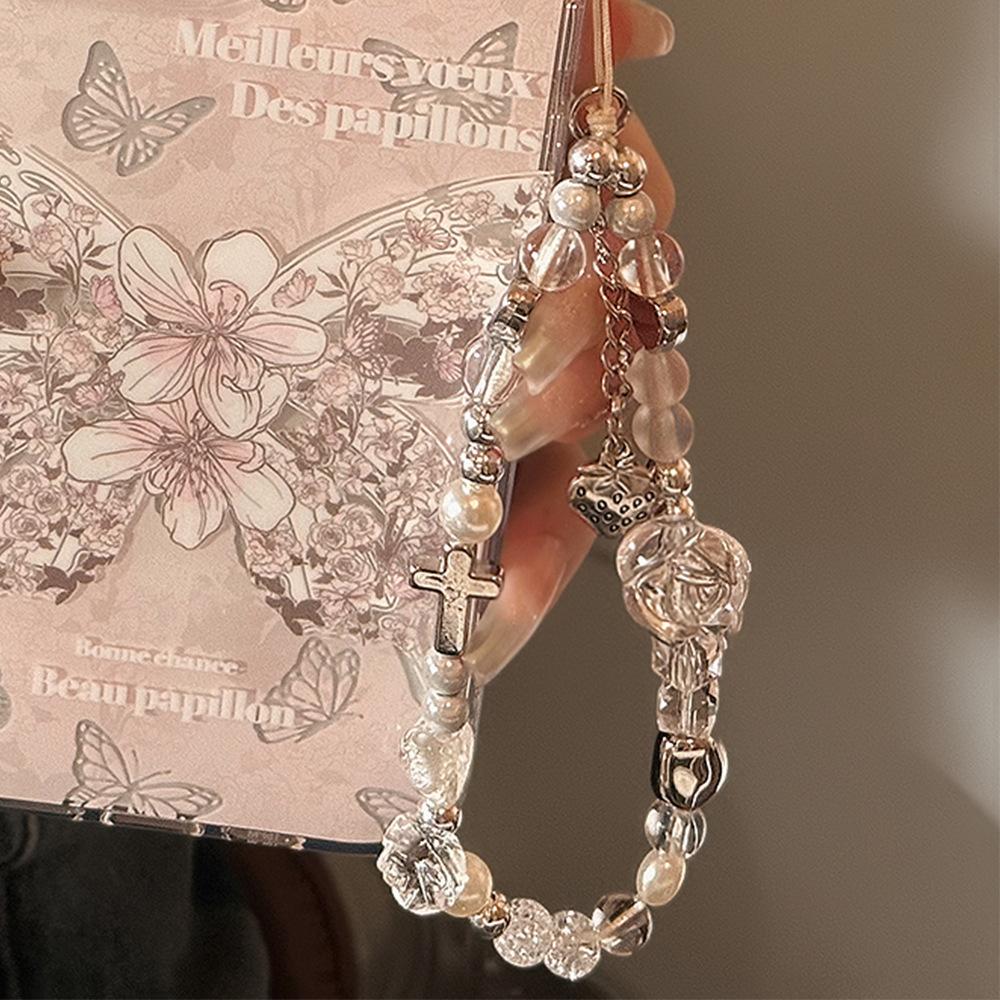 Funda de Teléfono Móvil con Cadena y Lanyard para Apple/Para Huawei Correa de Muñeca Portátil Colgante Personalizado Estilo Ins Dulce y Genial